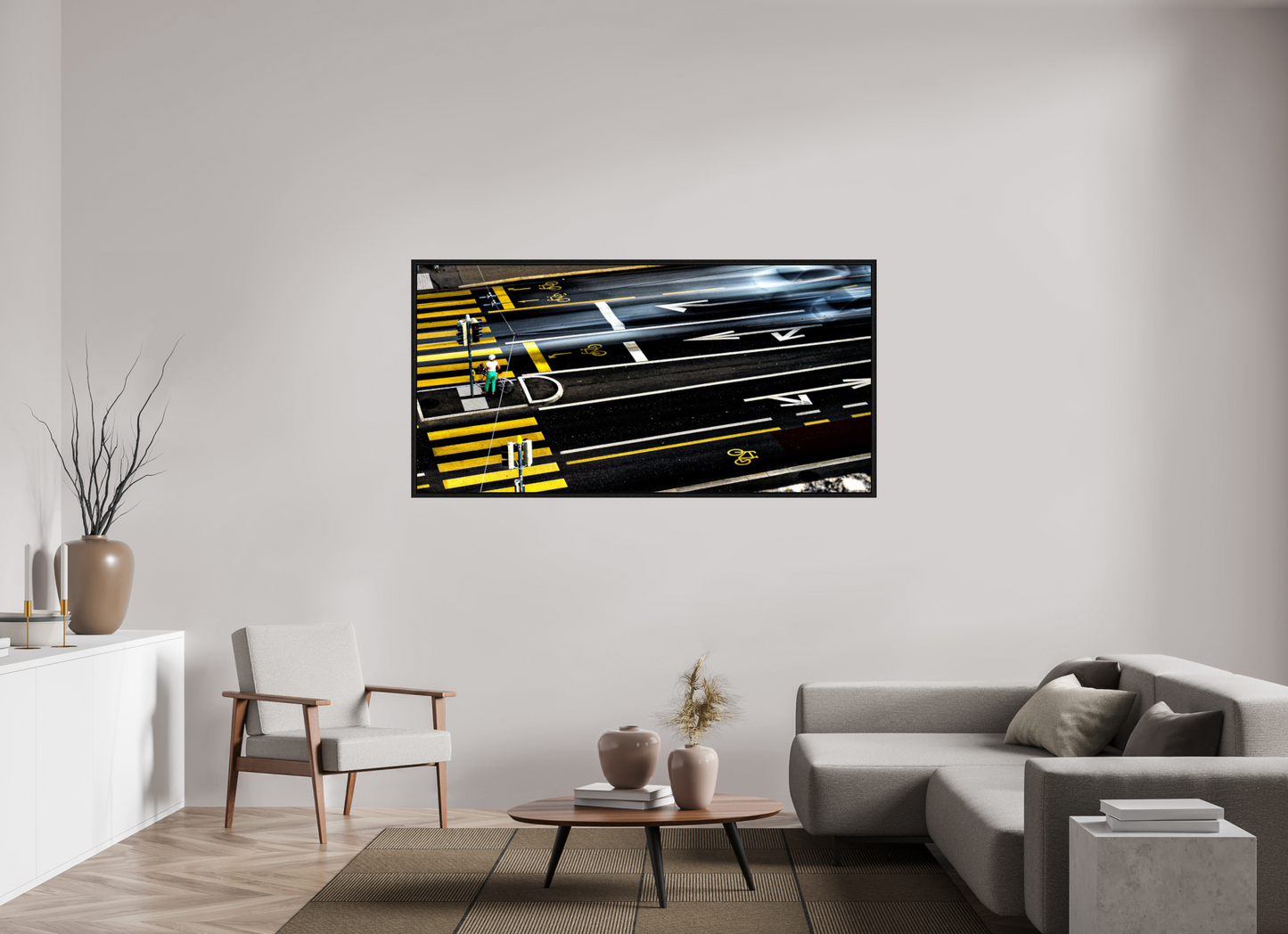180 x 90 cm, Floater Frame Stadtfluss – Fine Art Print
