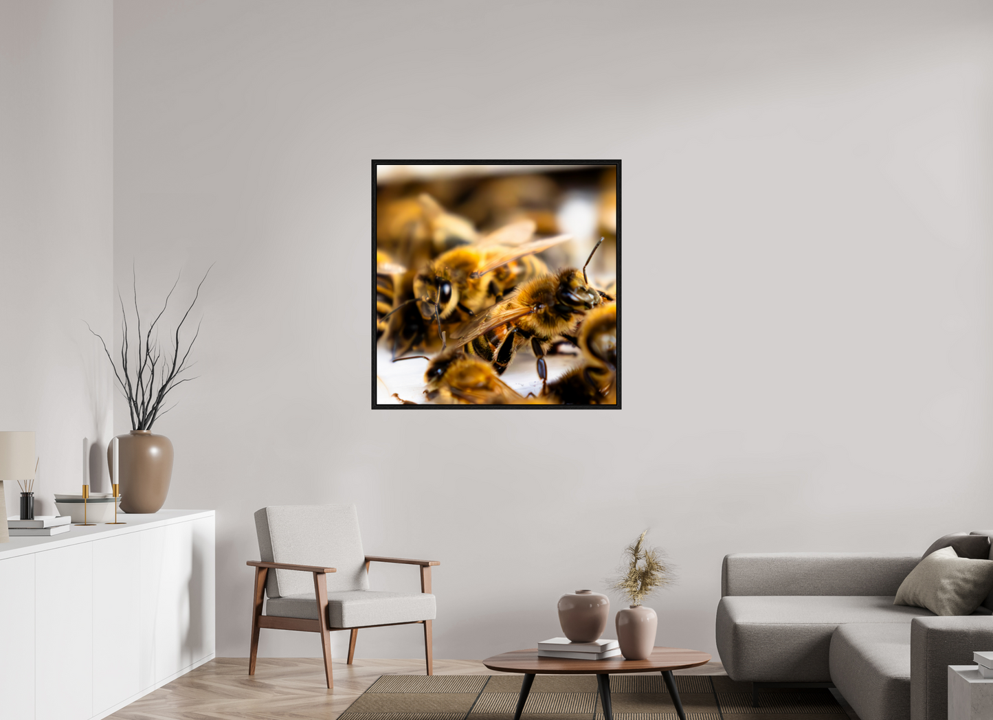 100 x 100 cm, Floater Frame Zwischen Flügeln – Fine Art Print