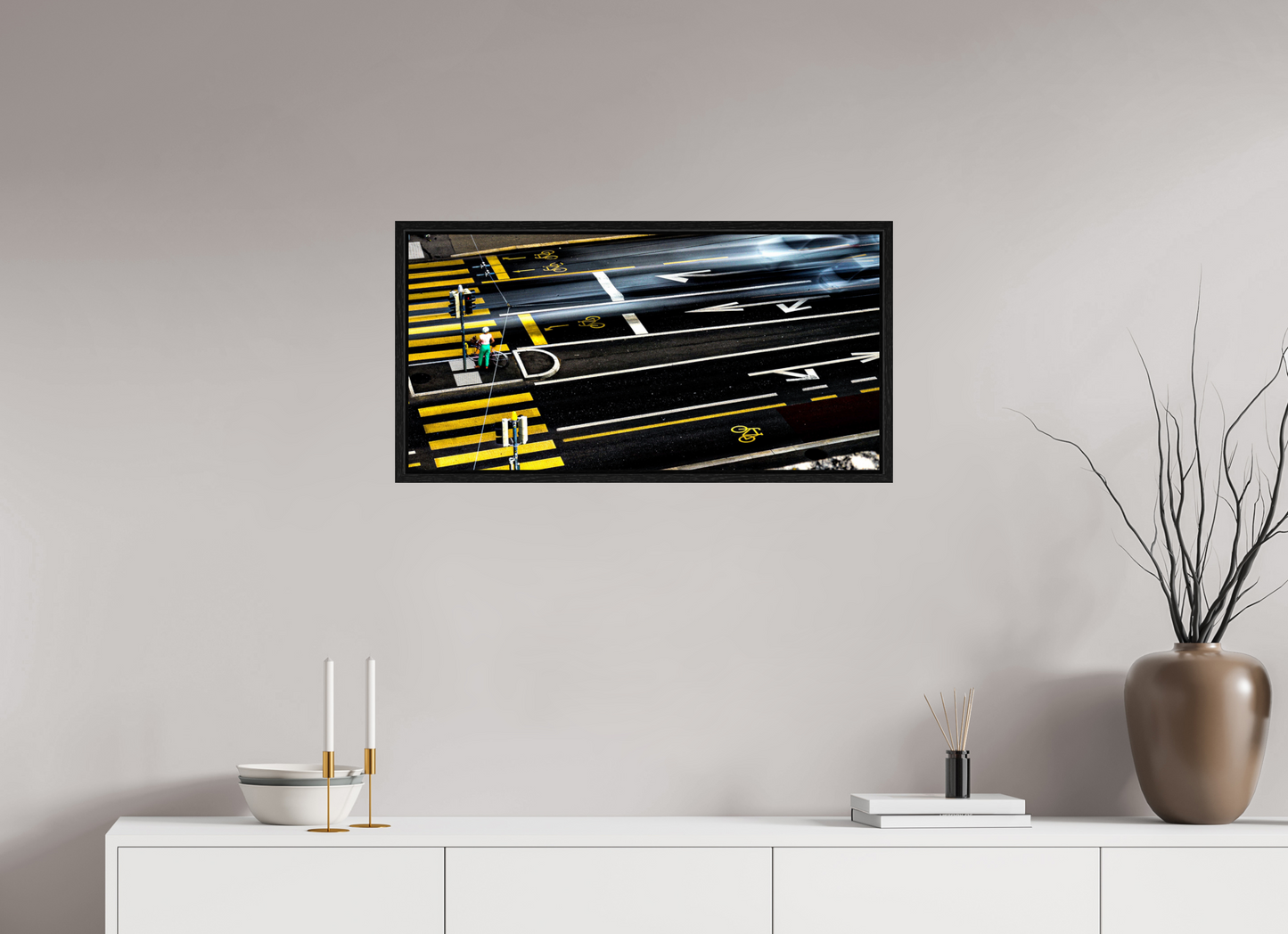 80 x 40 cm, Floater Frame Stadtfluss – Fine Art Print