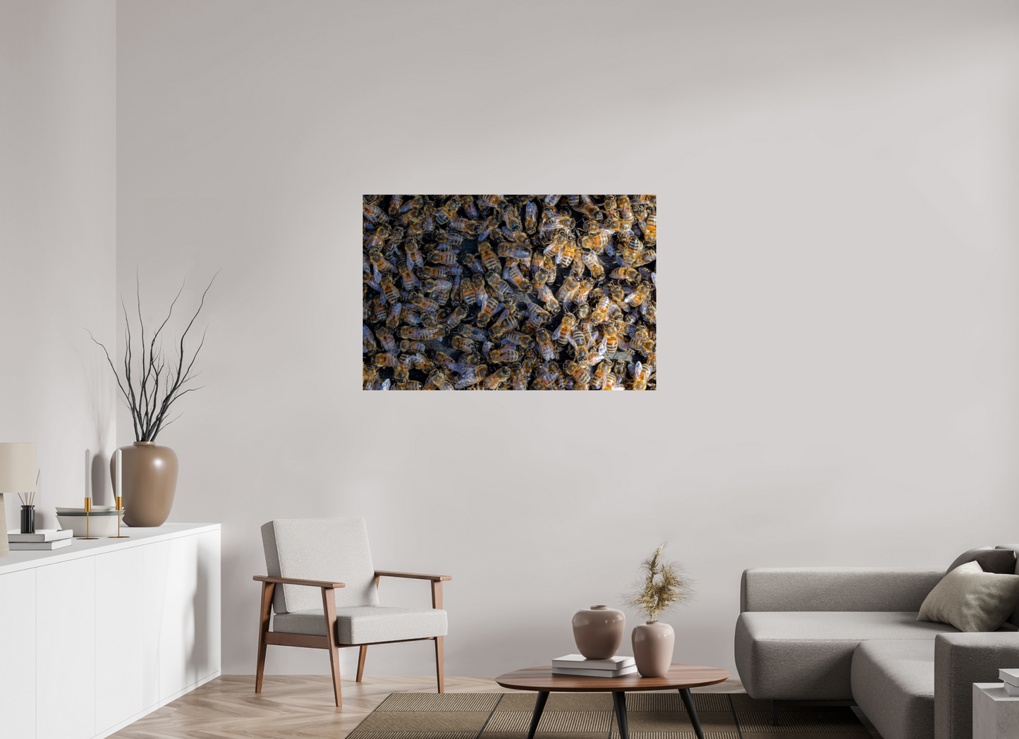 120 x 80 cm, Photo Print Under Acrylic Glass Goldenes Gewimmel – Fine Art Print