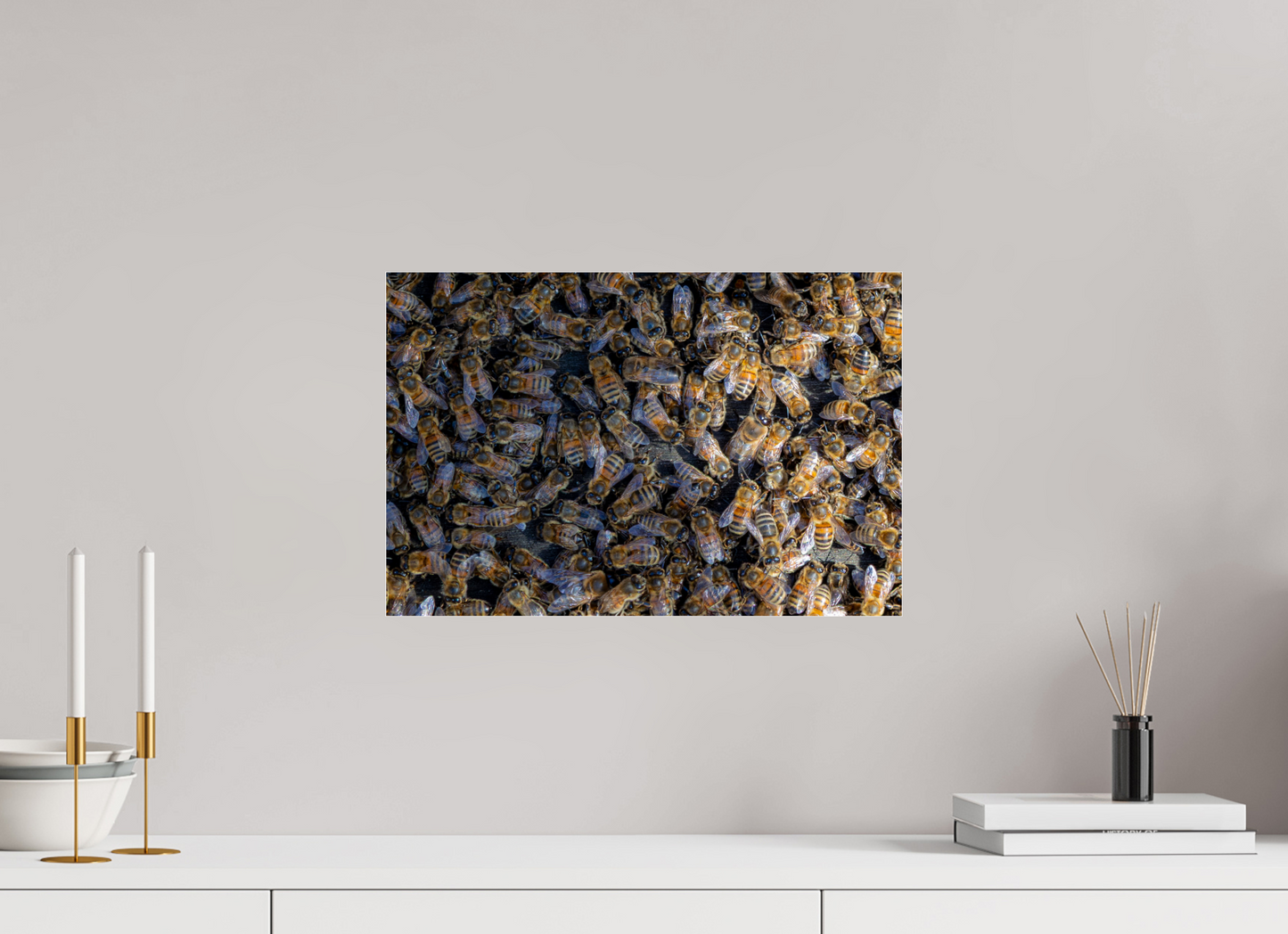 45 x 30 cm, Photo Print Under Acrylic Glass Goldenes Gewimmel – Fine Art Print