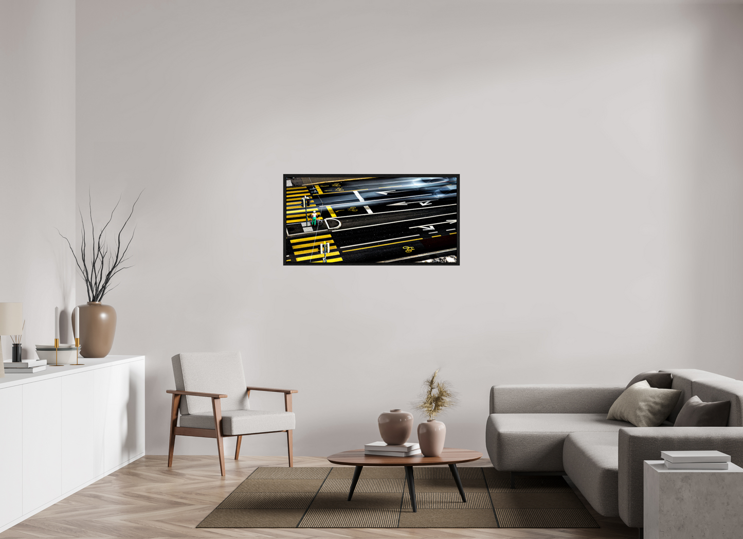 120 x 60 cm, Floater Frame Stadtfluss – Fine Art Print