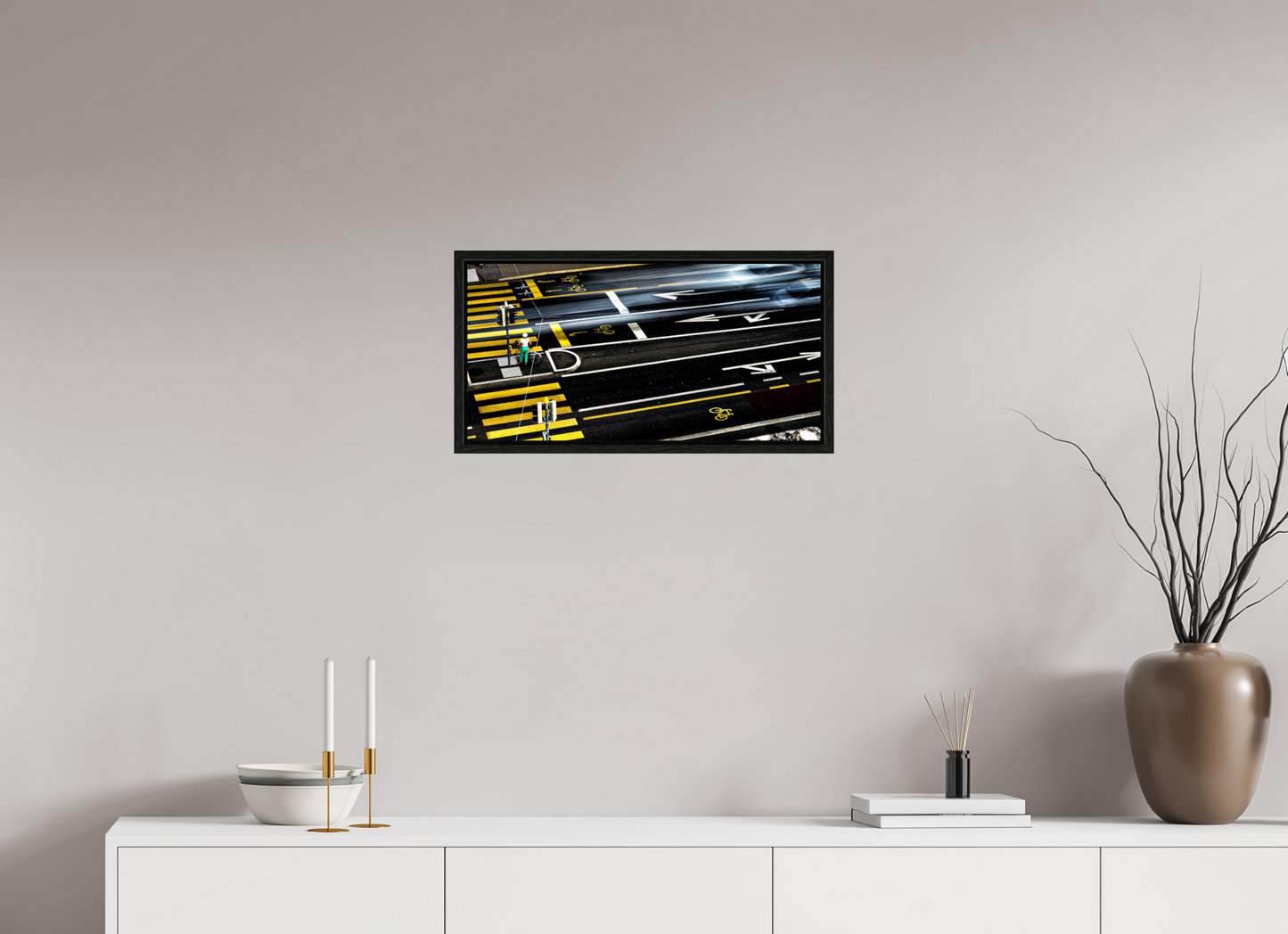 60 x 30 cm, Floater Frame Stadtfluss – Fine Art Print