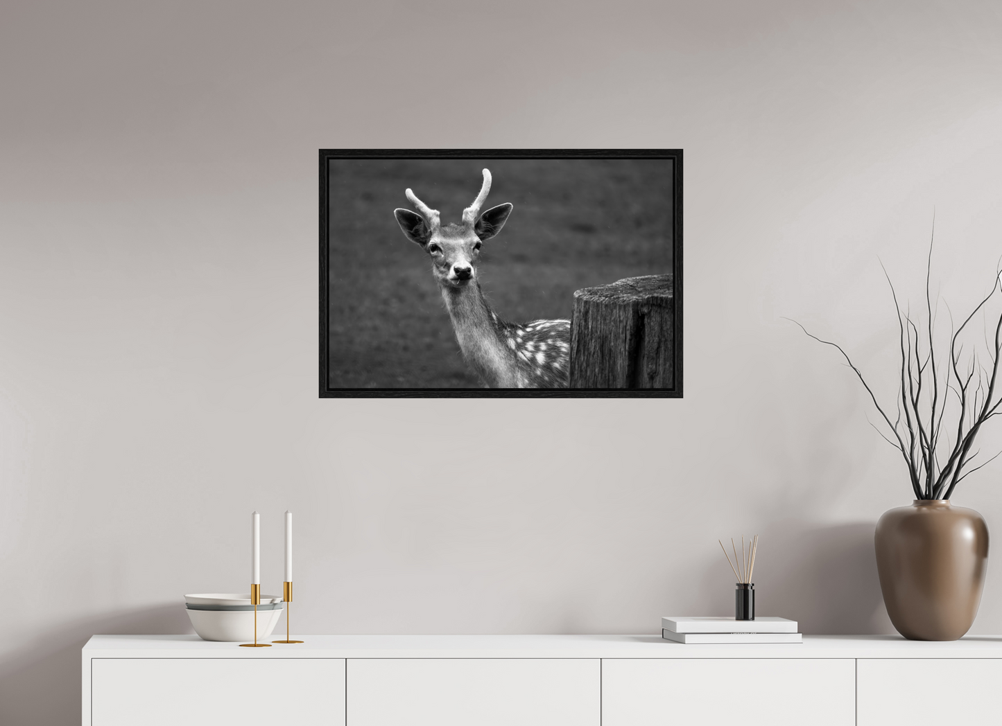 75 x 50 cm, Floater Frame Stille Begegnung – Fine Art Print
