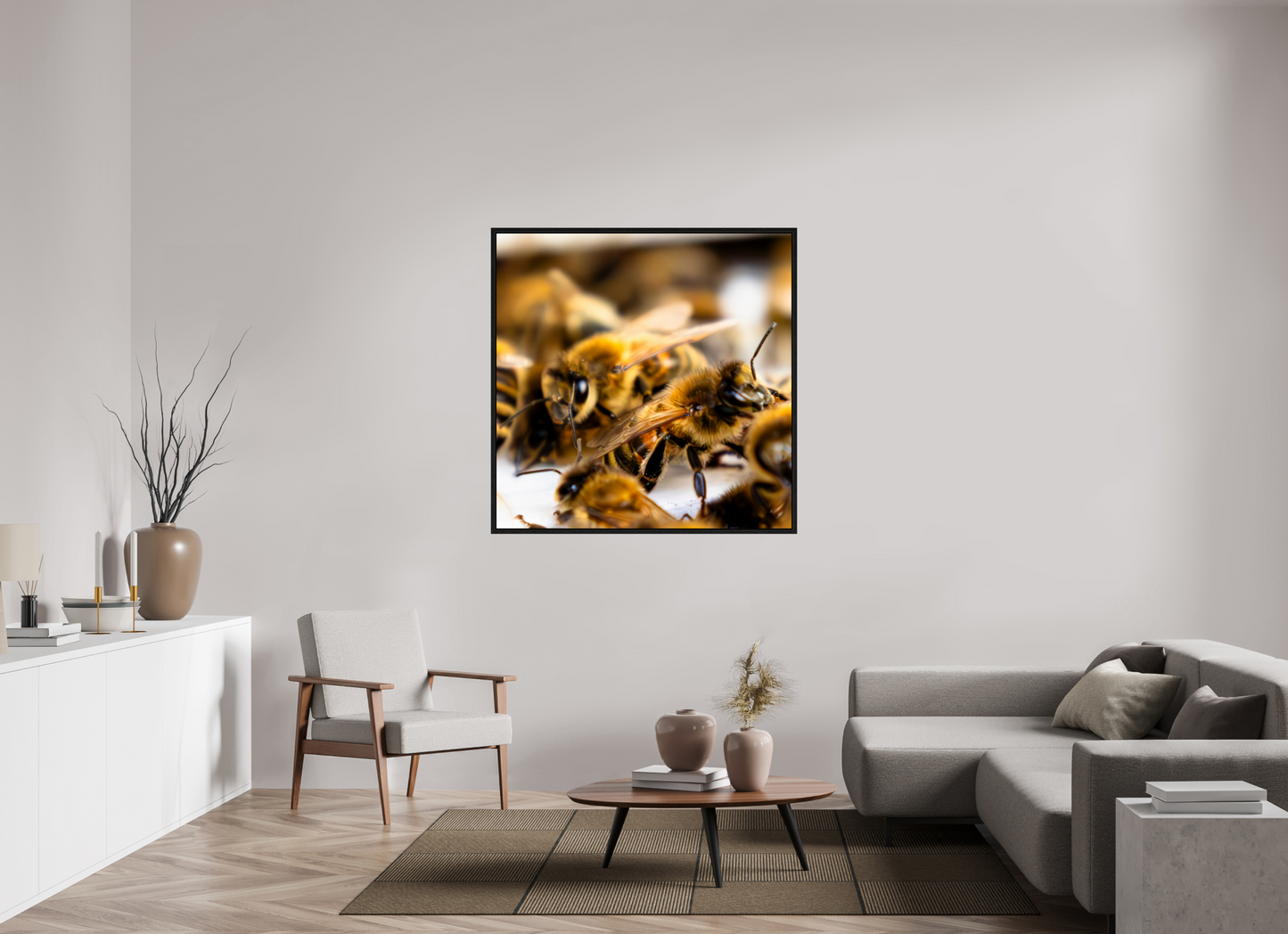 120 x 120 cm, Floater Frame Zwischen Flügeln – Fine Art Print